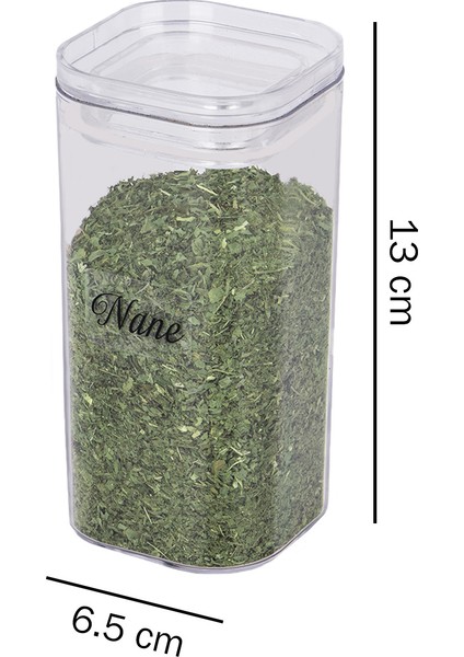 6'lı Şeffaf Akrilik Vakum Kapaklı Baharatlık 300 ml Etiket Hediyeli fiyatları