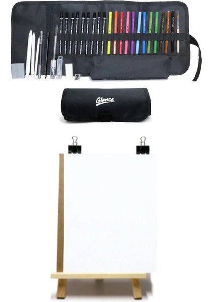 Lyra Karakalem Rulo Bez Çantalı Eskiz Duralit Seti