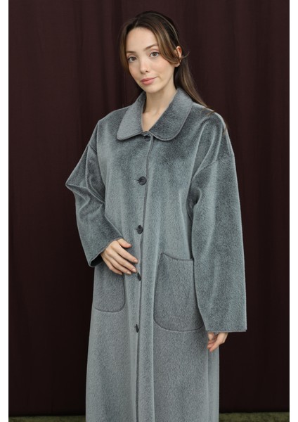 Kadın Düğme ve Cep Detaylı Fox Kaban - 15220KBN