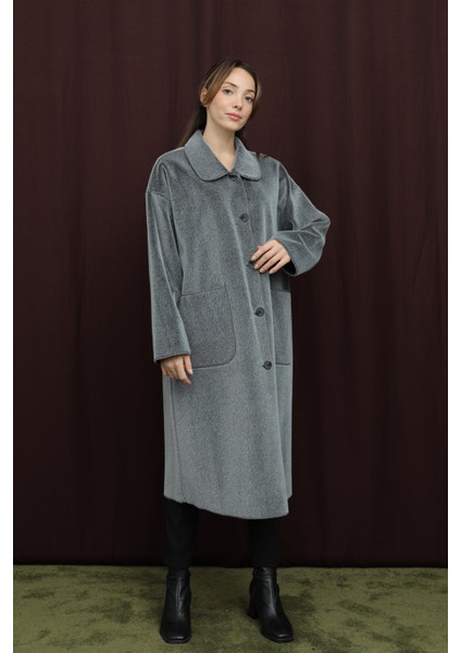 Kadın Düğme ve Cep Detaylı Fox Kaban - 15220KBN indirimleri