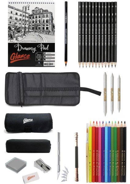 Eskiz Çizim Defteri 50 Yp Boya Kalem Cretacolor Dereceli Kalem Studioline Eskiz Seti