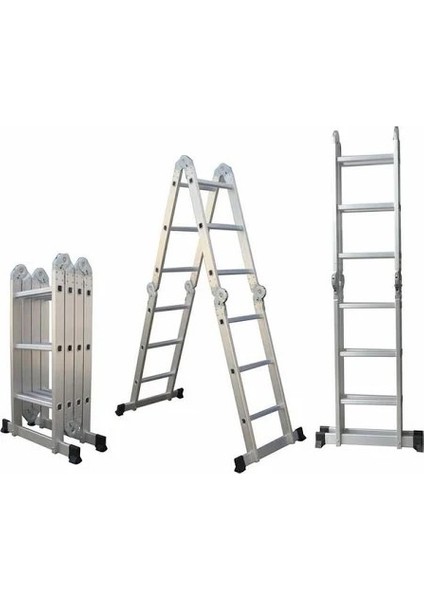 3,5 M 12 Basamak 1,2 mm Alüminyum Katlanır Çok Amaçlı Akrobat Merdiven modelleri