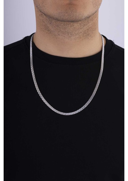 Kare Model Yassı Erkek Çelik Zincir