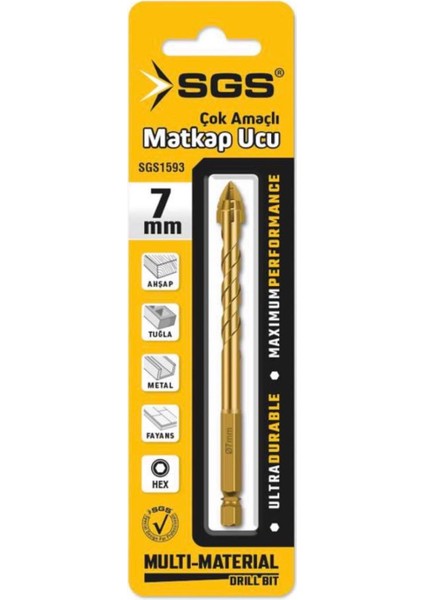 1593 Sgs Çok Amaçlı Matkap Ucu 7MM*100MM