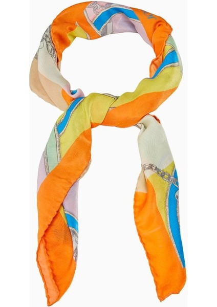 Desenli Modal Eşarp Hamhara Turuncu modelleri