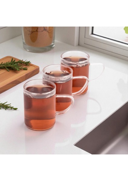 Borosilikat Kupa Cam Bardak Isıya Dayanıklı 6 Adet fiyatları