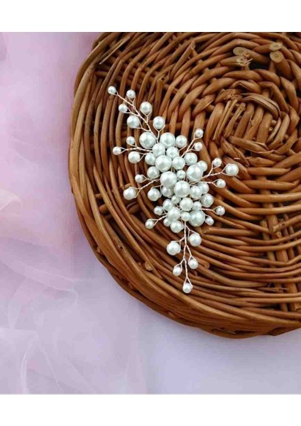 Incili Minimal Gelin Nişan Söz Kına Tesettür Aksesuar