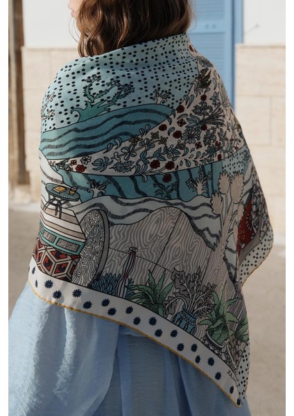 Desenli Modal Eşarp Homera modelleri