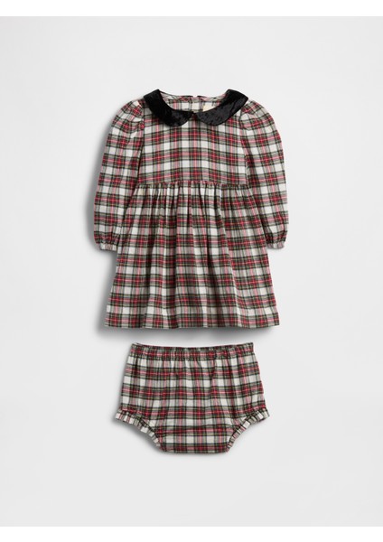 Bebek Kırmızı Flannel Two-Piece Outfit Set