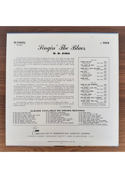 B.b. King – Singin' The Blues fiyatları
