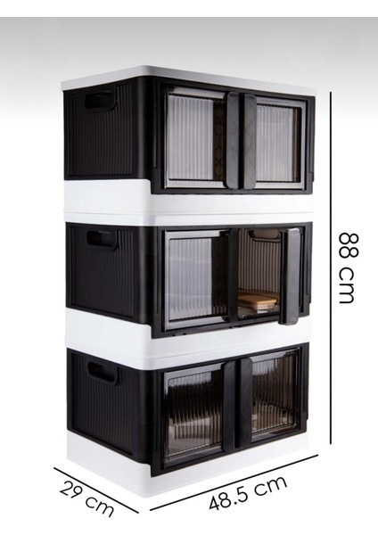 Katlanabilir Modüler Çok Amaçlı 3'lü Beyaz Antrasit Düzenleyici Dolap Seti fiyatları
