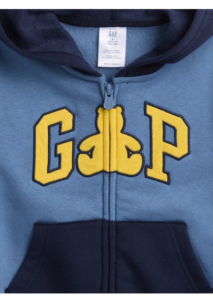 Erkek Bebek Mavi Gap Fermuarlı Logo Colorblock Sweatshirt fiyatları