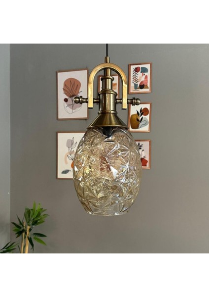 Veltro Cam Bal Rengi Tekli Avize Gemici Eskitme Başlık Retro Sarkıt Lamba Salon Aydınlatma indirimleri