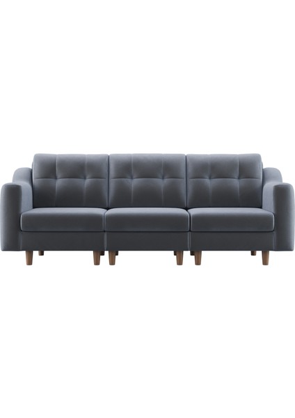 Robin Modüler Üçlü Koltuk - Kadife - Gri fırsatları