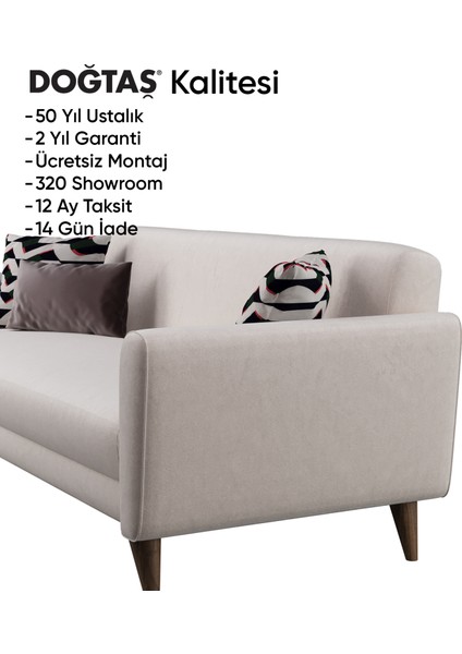 Mona Line Üçlü Koltuk - Krem indirimleri