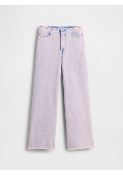 Kız Çocuk Pembe Low Rise Stride Wide-Leg Jean Pantolon indirimleri