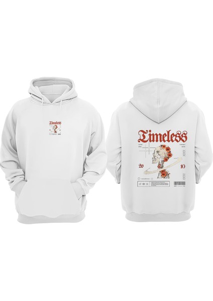 Eimeless Tasarım Sırt Baskılı Beyaz Sweatshirt