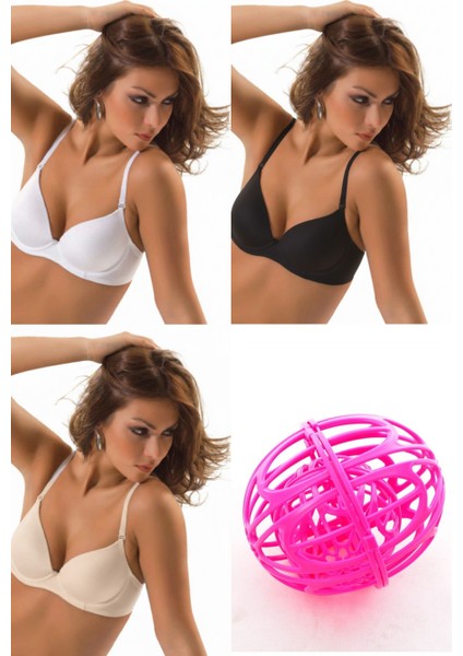 7010 Belle 3'lü Eko Paket (Siyah-Beyaz-Ten) + Hediyeli Sütyen Seti