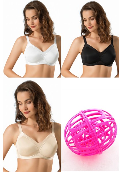 9150 Sophie 3'lü Eko Paket (Siyah-Beyaz-Ten) + Hediyeli Sütyen Seti