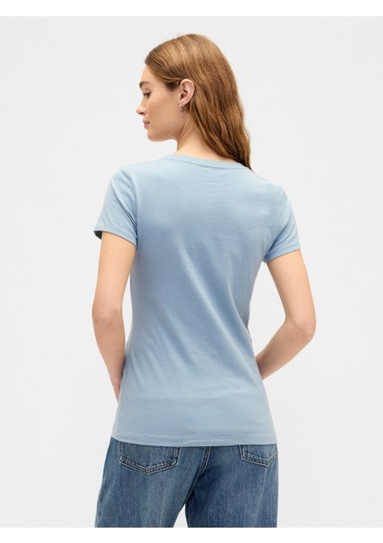 Kadın Açık Mavi Gap Logo T-Shirt fırsatları