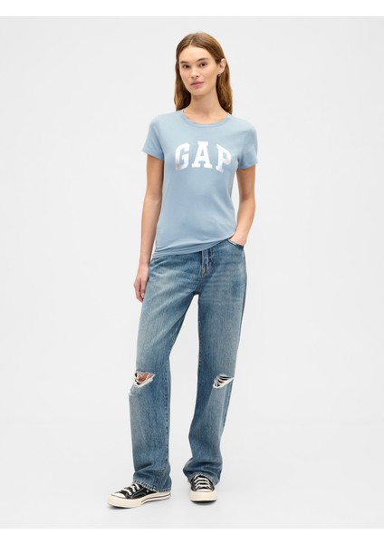 Kadın Açık Mavi Gap Logo T-Shirt indirimleri