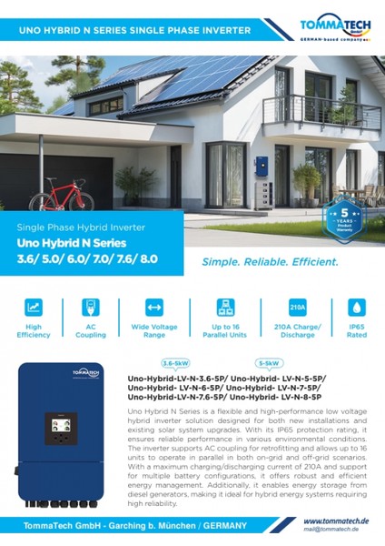 Uno N Serisi 8kw Lv Hibrit Inverter fiyatları