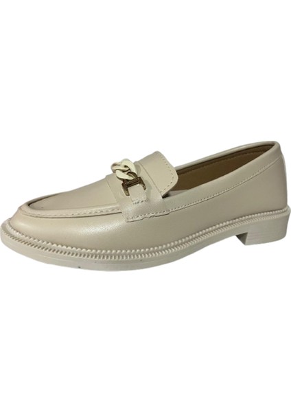 Shoes Kadın Bej Babet Loafer Makosen Cilt Günlük Ayakkabı fiyatları