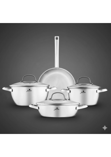Colosseum 3ply 7 Parça Indüksiyon Tabanlı Çelik Tencere Seti