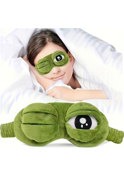 Süper Yumuşak Kurbağa Uyku Maskesi | Rahat Seyahat ve Şekerleme Göz Bandı (1 Adet)