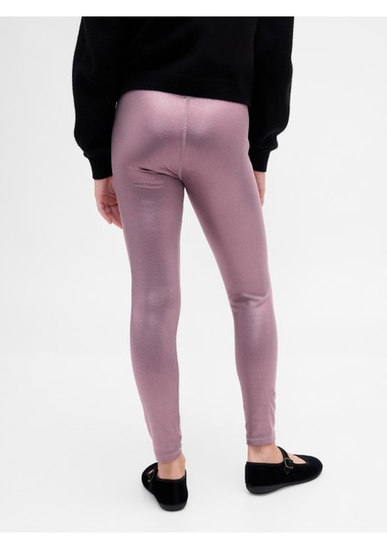 Kız Çocuk Mor Shine Leggings Tayt modelleri