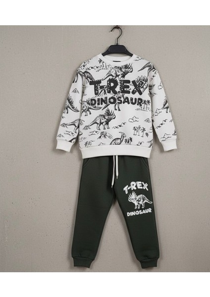 T-Rex Baskılı Erkek Çocuk Alt Üst Takım modelleri
