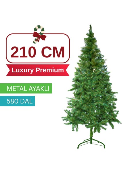 210 cm Yılbaşı Ağacı Luxury Premium Metal Ayaklı