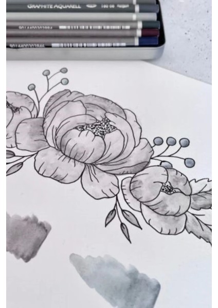 Van Dyck A5 300GR 20 Yp Cretacolor 6'lı Aquarell Sulandırılabilir Fırçalı Rulo Kalemlik Eskiz Seti modelleri