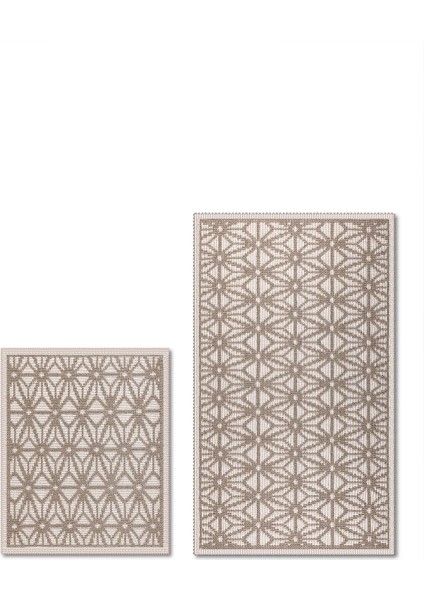 Nocta Doğal Pamuklu 2'li Banyo Paspas & Halı Seti 60X100 50X60 Bej