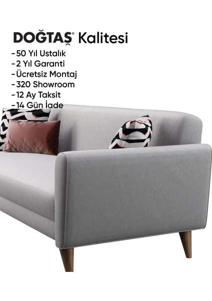 Mona Line Üçlü Koltuk - Gri indirimleri