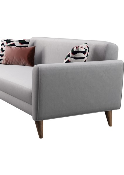 Mona Line Üçlü Koltuk - Gri