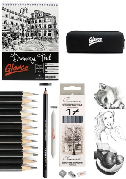 St.petersburg Dereceli Kalem 18 Parça Eskiz Set