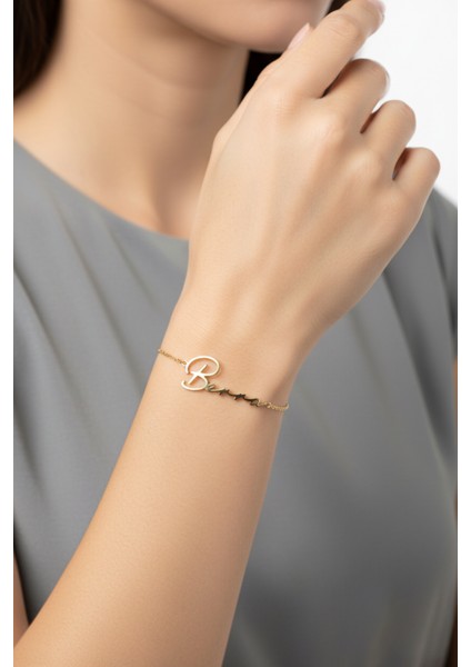 14 Ayar Altın İsim Bileklik