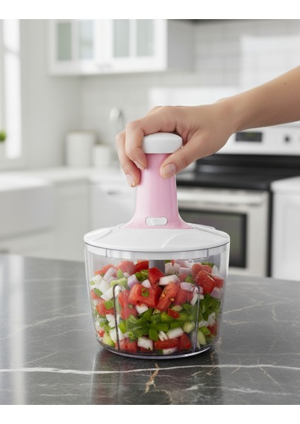 5 Bıçaklı Jumbo El Rondosu Doğrayıcı 2,5 Lt ve Sebze Meyve Soyacağı Küpe Hediyeli fırsatları