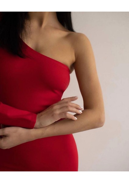 Techmrt Tek Kol Elbise Kırmızı (Beden: L) fiyatları