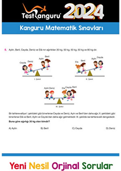 7. Sınıf Eğlenceli Kanguru Matematik Soruları Anonim Yazar Ciltsiz 128 Sayfa