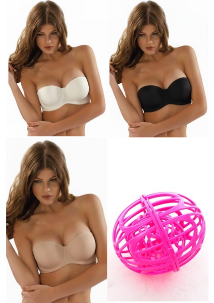 7030 Elita 3'lü Eko Paket (Siyah-Beyaz-Ten) + Hediyeli Sütyen Seti