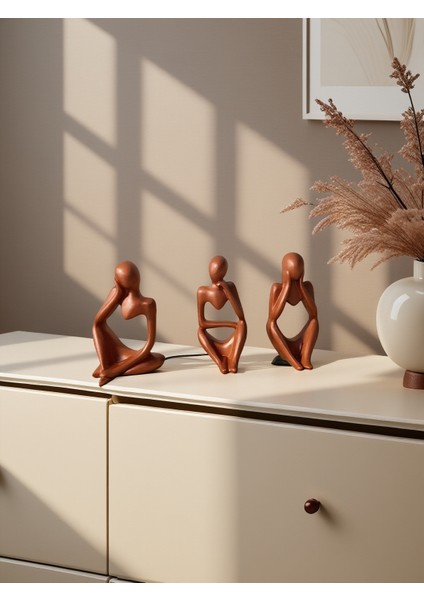 Düşünen Insan Figürleri – Modern Minimalist Düşünen Figürler Seti