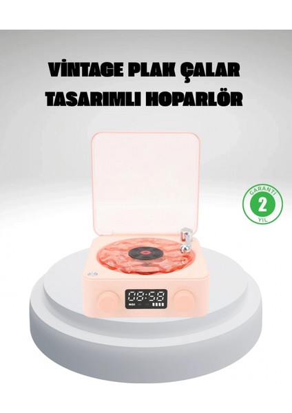 Gece Lambası Stereo Bluetooth Hoparlör Dijital Saat Su Dalgası Efektli 3-Ü-1 Cihaz