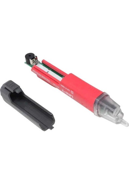 UT12D-ROW Temassız AC Voltaj Dedektörü 24-1000V, LED ve Sesli Uyarı, Kalem Tipi, Otomatik Kapanma, Kırmızı-Gri