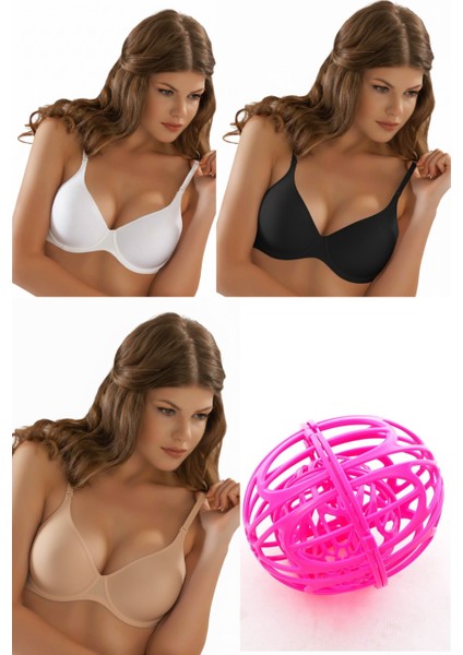 9600 Jasmine 3'lü Eko Paket (Siyah-Beyaz-Ten) + Hediyeli Sütyen Seti