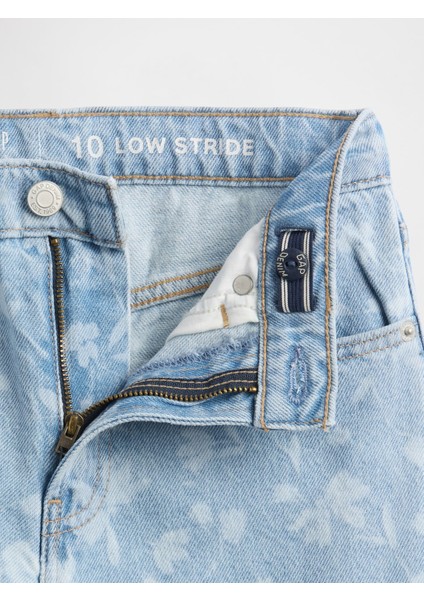 Kız Çocuk Mavi Low Rise Stride Wide-Leg Jean Pantolon fiyatları