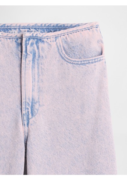 Kız Çocuk Pembe Low Rise Stride Wide-Leg Jean Pantolon fiyatları