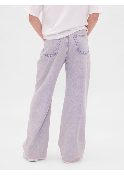 Kız Çocuk Pembe Low Rise Stride Wide-Leg Jean Pantolon modelleri