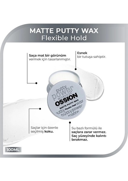 Ossıon Putty Matte Wax 100ML Flexible Hold fiyatları